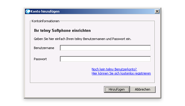 Konto hinzufügen